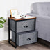 Metal Frame Nightstand Side Table Storage with 2 Drawers-Gray - Minihomy