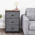 Nightstand Side Table Storage Tower Dresser Chest with 3 Drawers-Gray - Minihomy