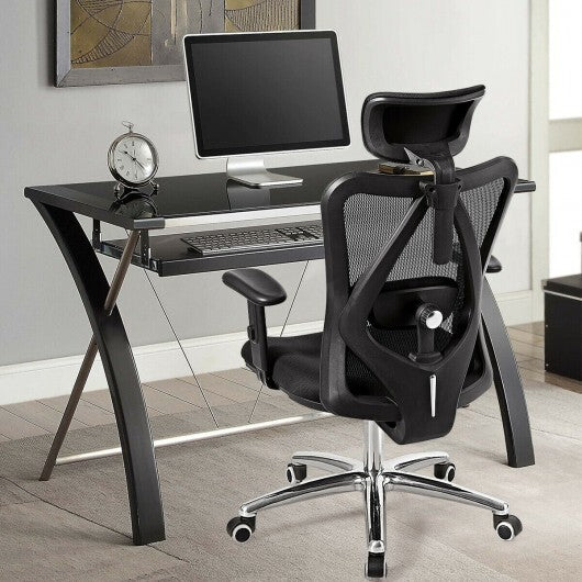 Adjustable Height Mesh Swivel High Back Office Chair - Color: Black - Minihomy