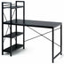 47.5 Inch Writing Study Computer Desk with 4-Tier Shelves-Black - Color: Black - Minihomy