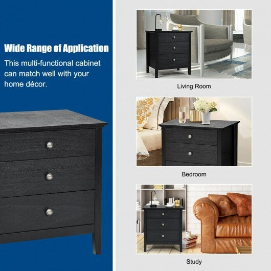 3 Drawers Nightstand Beside End Side Table Accent Table - Minihomy