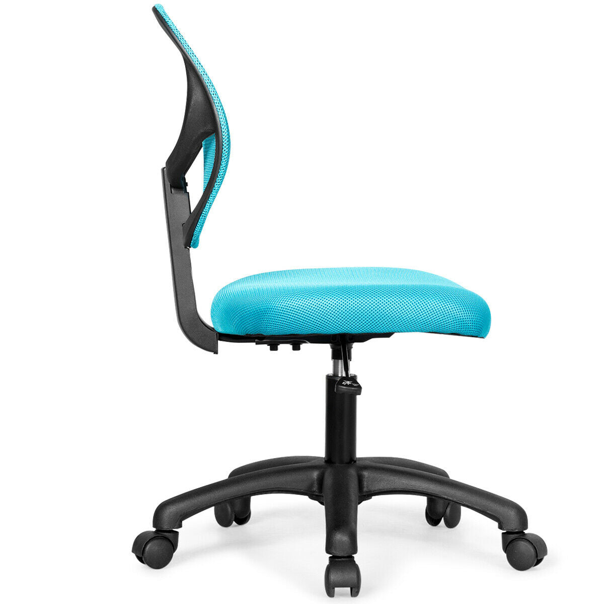 Low-back Computer Task Chair with Adjustable Height and Swivel Casters-Blue - Color: Blue - Minihomy