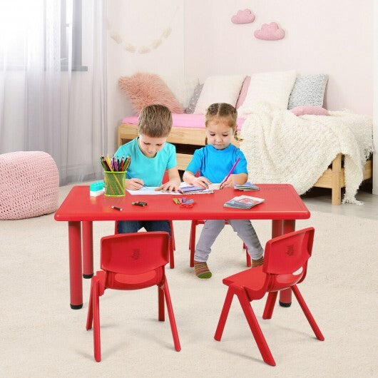 4-pack Kids Plastic Stackable Classroom Chairs-Red - Color: Red - Minihomy