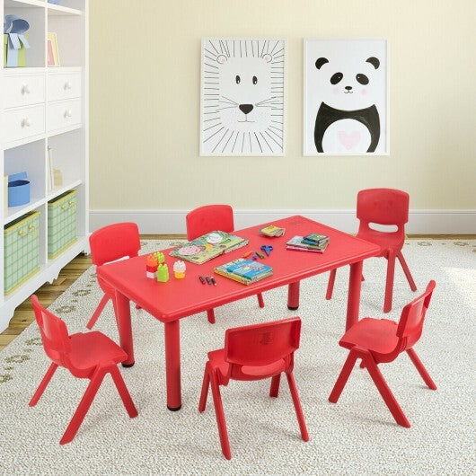 6-pack Kids Plastic Stackable Classroom Chairs-Red - Color: Red - Minihomy