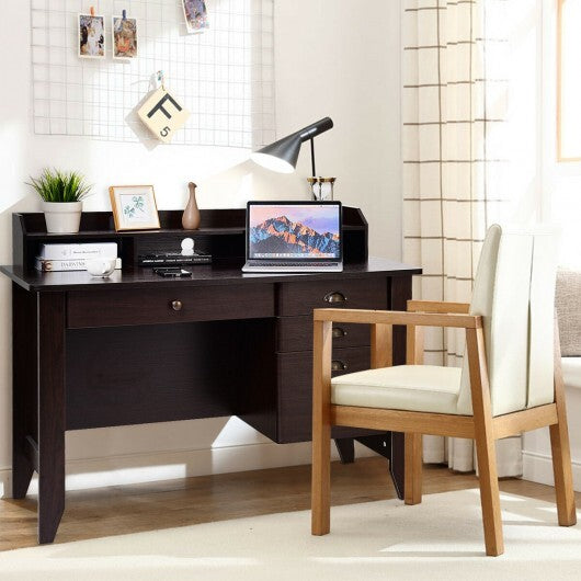 Computer Desk PC Laptop Writing Table Workstation -Brown - Color: Brown - Minihomy