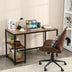 47"/55" Computer Desk Office Study Table Workstation Home with Adjustable Shelf Coffee-M - Color: Walnut - Size: M - Minihomy