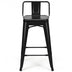 24" Set of 4 Cafe Side Chairs with Rubber Feet and Removable Back-Black - Minihomy