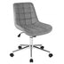 Fabric Adjustable Mid-Back Armless Office Swivel Chair - Color: Gray - Minihomy