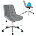 Fabric Adjustable Mid-Back Armless Office Swivel Chair - Color: Gray - Minihomy