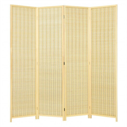 6 ft 4 Panel Portable Folding Room Divider Screen-Natural - Color: Natural - Minihomy