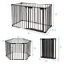 6 Panel Wall-mount Adjustable Baby Safe Metal  Fence Barrier-Black - Color: Black - Minihomy