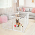 Adjustable  Panel Baby Safe Metal Gate Play Yard-White - Color: White - Minihomy