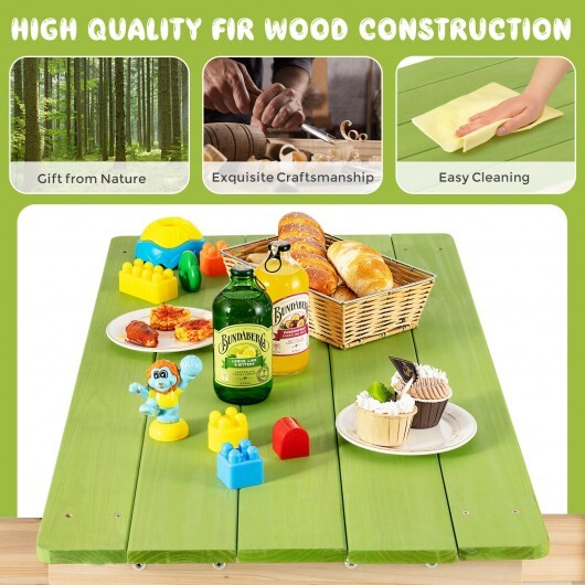 3-in-1 Outdoor Wooden Kids Water Sand Table with Play Boxes - Minihomy