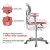 Adjustable Desk Chair with Auto Brake Casters for Kids-Pink - Color: Pink - Minihomy