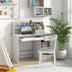 Kids Study Desk Children Writing Table with Hutch Drawer Shelves and Keyboard Tray-White - Color: White - Minihomy