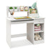 Kids Study Desk Children Writing Table with Hutch Drawer Shelves and Keyboard Tray-White - Color: White - Minihomy