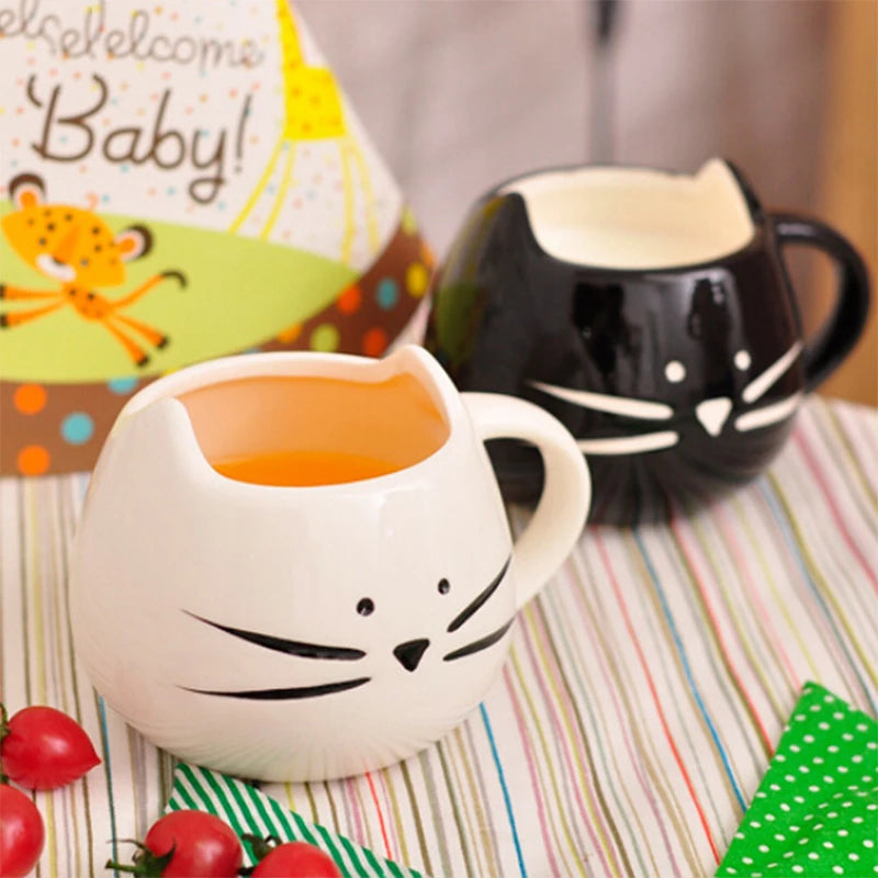 The ceramic mark cup creative cute simple couple to a cup of milk coffee cup