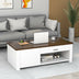 Modern Coffee Table with Front Back Drawers and Compartments for Living Room - Minihomy