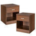 2 Pieces Nightstand with Storage Drawer and Cabinet-Brown - Minihomy