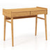 Bamboo Writing Desk with 2 Storage Drawers and Open Shelf-Natural - Color: Natural - Minihomy