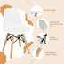 4 PCS Children Chair Set Medieval Style Dining Chairs with Wood Legs - Minihomy