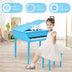 30-Key Wood Toy Kids Grand Piano with Bench and Music Rack-Blue - Color: Blue - Minihomy