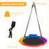 40 inch Saucer Tree Outdoor Round Platform Swing with Pillow and Handle-Multicolor - Minihomy