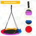 40 inch Saucer Tree Outdoor Round Platform Swing with Pillow and Handle-Multicolor - Minihomy