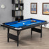 6 Feet Foldable Billiard Pool Table with Complete Set of Balls-Blue - Minihomy