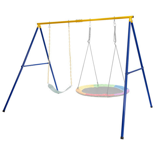 660 LBS Extra-Large A-Shaped Swing Stand with Anti-Slip Footpads (Without Seat)-Yellow - Minihomy