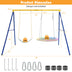 660 LBS Extra-Large A-Shaped Swing Stand with Anti-Slip Footpads (Without Seat)-Yellow - Minihomy