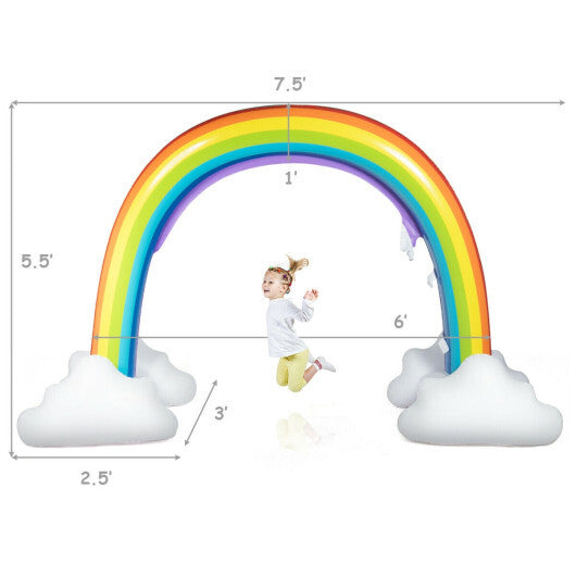 Inflatable Rainbow Sprinkler Backyard Games Outside Water Toy Yard - Color: Multicolor - Minihomy