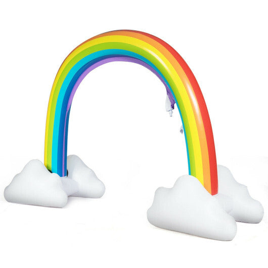 Inflatable Rainbow Sprinkler Backyard Games Outside Water Toy Yard - Minihomy