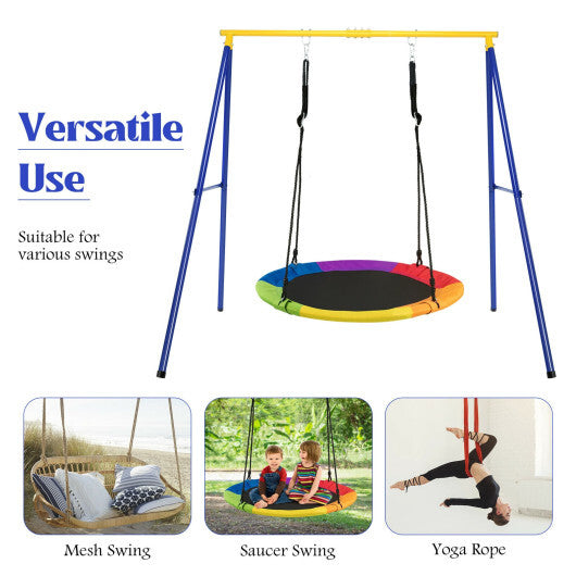 Extra Large Heavy Duty A-Frame Steel Swing Stand - Color: Blue - Minihomy