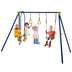 3-in-1 Outdoor Swing Set for Kids Aged 3 to 10 - Color: Blue - Minihomy