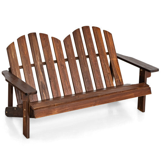 2 Person Adirondack Chair with High Backrest - Color: Coffee