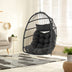 Hanging Egg Chair with Head Pillow and Large Seat Cushion-Gray - Color: Gray - Minihomy