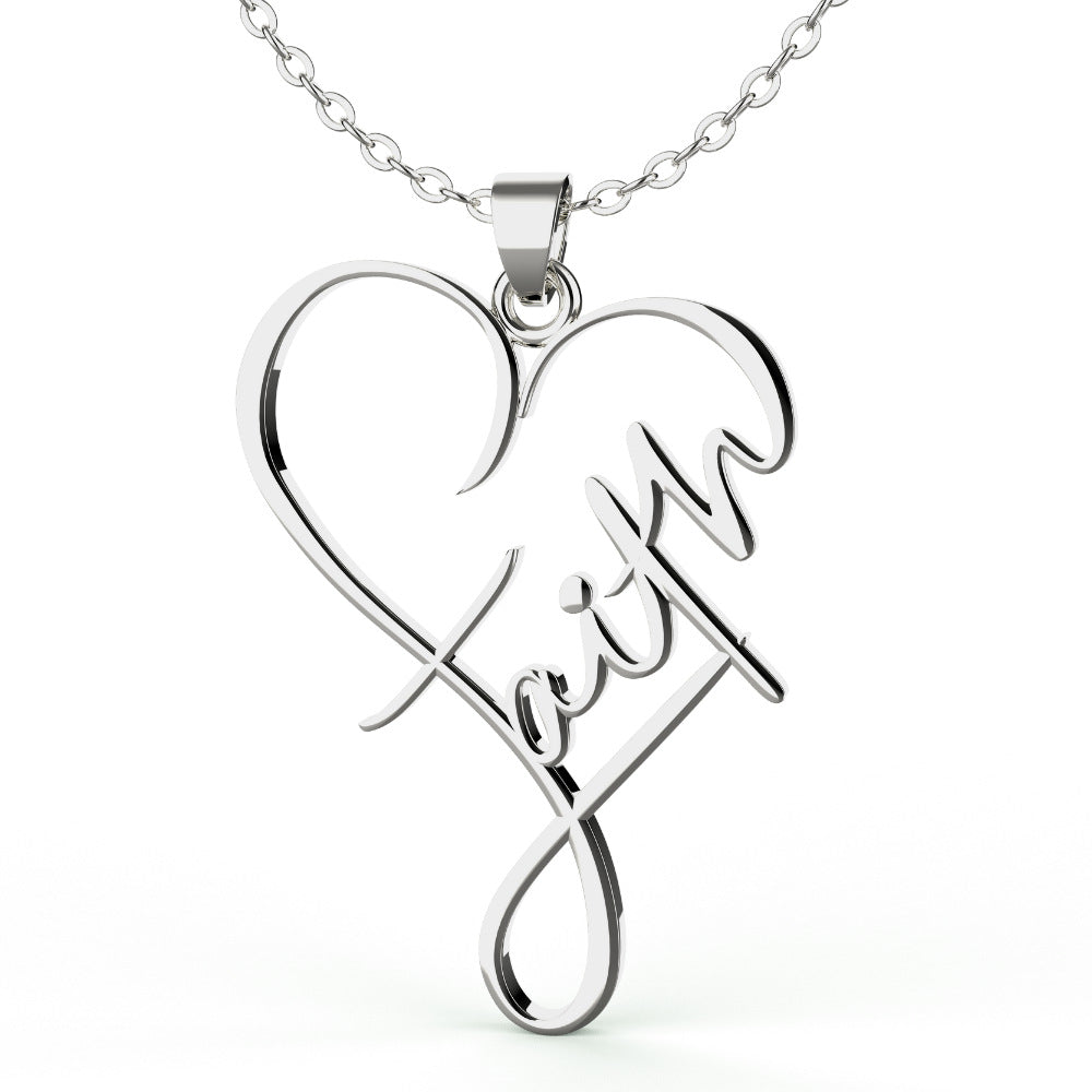 European And American Necklace Heart Of Faith Pendant - Minihomy