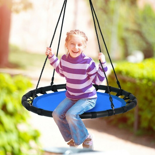 40" Flying Saucer Round Swing Kids Play Set-Blue - Color: Blue - Minihomy