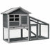 56.5 Inch Length Wooden Rabbit Hutch with Pull out Tray and Ramp - Color: Gray - Minihomy