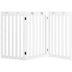 36 Inch Folding Wooden Freestanding Pet Gate Dog Gate with 360 Flexible Hinge-White - Minihomy