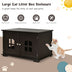 Large Wooden Cat Litter Box Enclosure Hidden Cat Washroom with Divider - Color: Brown - Minihomy