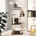 7-Layer Wooden Cat Tree Tall Cat Tower with Sisal Posts and Condo-Brown - Color: Brown - Minihomy