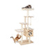 67 Inch Modern Cat Tree Tower with Top Perch and Sisal Rope Scratching Posts-Natural - Color: Natural - Minihomy