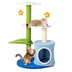 34.5 Inch 4-Tier Cute Cat Tree with Jingling Balls and Condo-Blue - Color: Blue - Minihomy