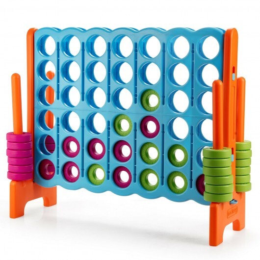 4 in A Row 4-to-Score Giant Jumbo Game Set for Family Party Holiday - Color: Light Blue - Minihomy