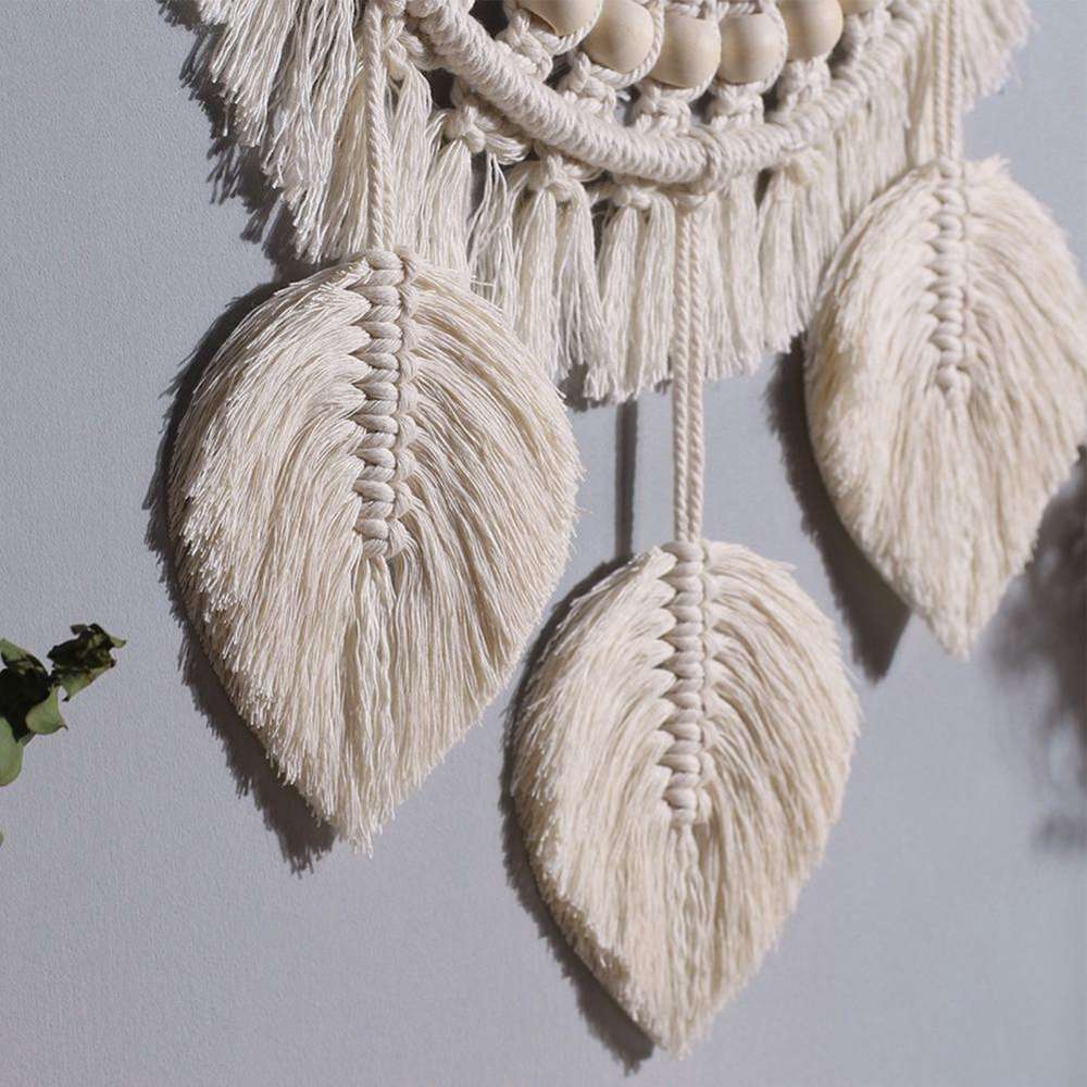 Geometric Mirror High Quality Lightweight Round Macrame Fringe Hanging Wall Mirror - Minihomy