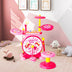 2-in-1 Kids Electronic Drum and Keyboard Set with Stool-Pink - Color: Pink - Minihomy