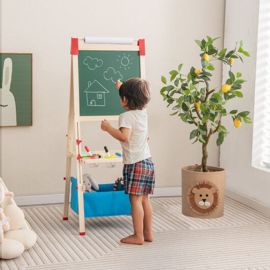 3-in-1 Double-Sided Adjustable Kid Easel for 3-8 Years Old Toddlers - Color: Multicolor - Minihomy