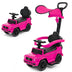 3-In-1 Ride on Push Car Mercedes Benz G350 Stroller Sliding Car with Canopy-Pink - Color: Pink - Minihomy